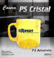 Caneca Acrílica Amarela 400 ml