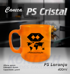 Caneca Acrílica Laranja 400 ml