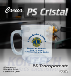 Caneca Acrílica Transparente 400 ml