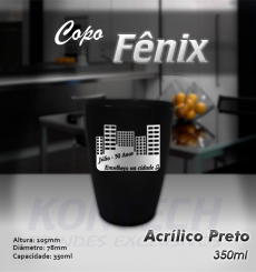 Copo Fênix Preto 350 ml