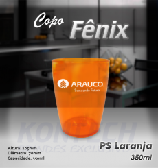 Copo Fênix Laranja 350 ml