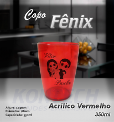 Copo Fênix Vermelho 350 ml